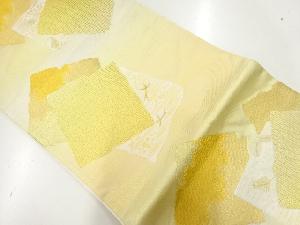 アンティーク　破れ色紙に若松・鳥模様織出し袋帯（材料）